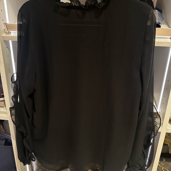Calvin Klein Black Ruffle Blouse - Picture 5 of 6